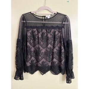 Sundance Victorian Elegance Lace long sleeve Blouse, size small